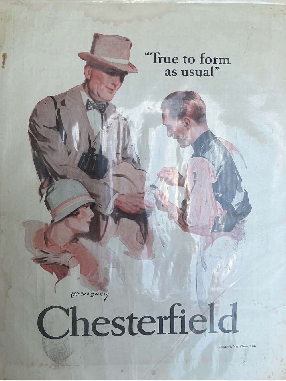 Artist McClelland Barclay Chesterfield Vintage Cigarette Advertisement